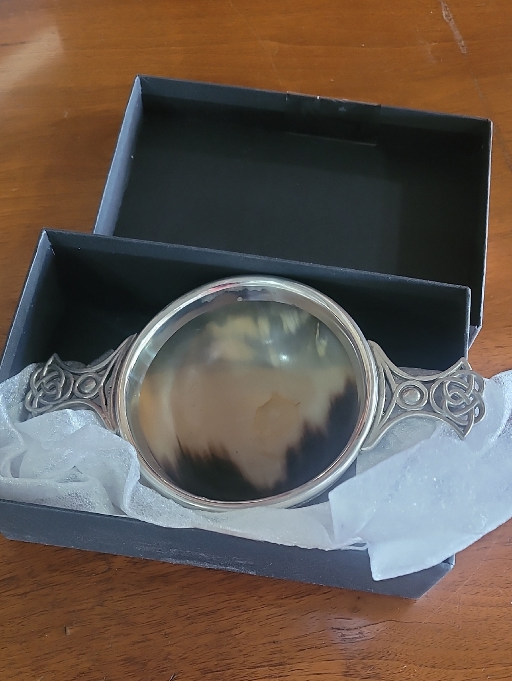 Pewter And Ox Horn SCOTTISH WHISKEY QUAICH